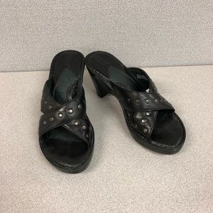 Born Black Heeled/Wedge Sandal